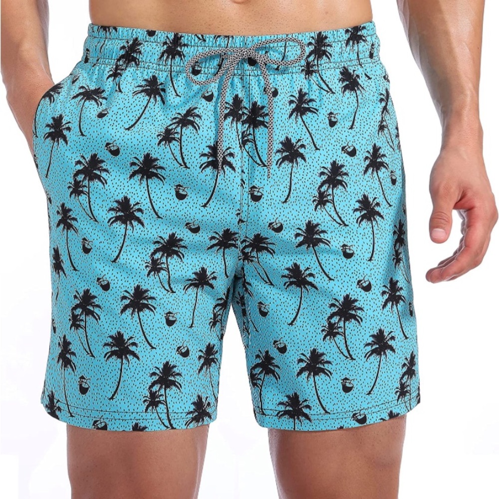 Mens Swim Trunks Quick Dry Beach Shorts-L